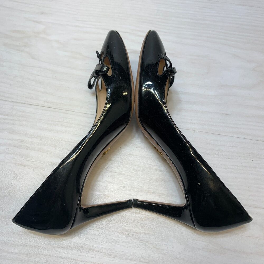 PRADA Milano Womens Size 35 US 5 Bow Pumps Shoes Patent Leather Slip On - Picture 3 of 10
